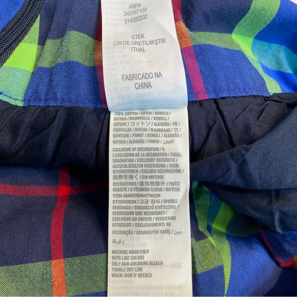 Hollister Y2K School Girl Blue Cotton Plaid Pleated Skirt Size 3 Academia